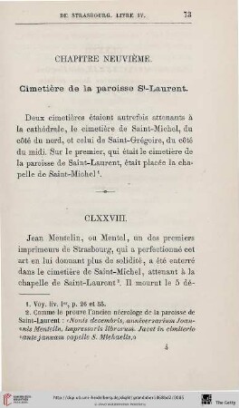 Chapitre neuvième : Cimetière de la paroisse St-Laurent