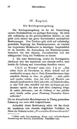 IV. Kapitel. Die Reichsgesetzgebung.