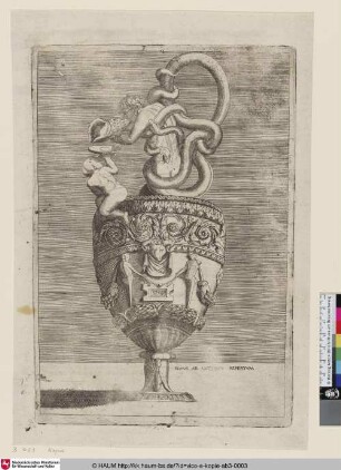 [Aiguière surmontée d'un homme entortillé de grands serpens; Ewer with a Man Entwined by Snakes; Vase mit einem mit Schlangen umgebenen Mann]