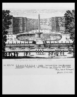 Chantilly, Park, Perspektivische Ansicht des großen Bassins
