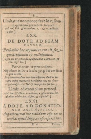 LXX. De Dote Ad Piam Causam. - LXXXII. Ab Ecclesia Ad Pia Loca.