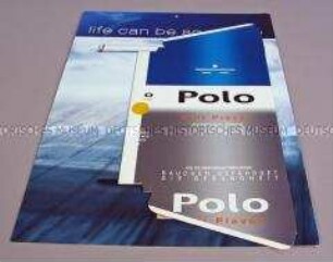 Werbeschild (doppelseitig) mit Zigarettenschachtel für "Polo"-Zigaretten