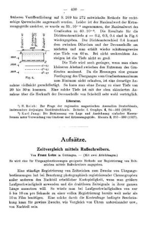 Zeitvergleich mittels Rußschreibers