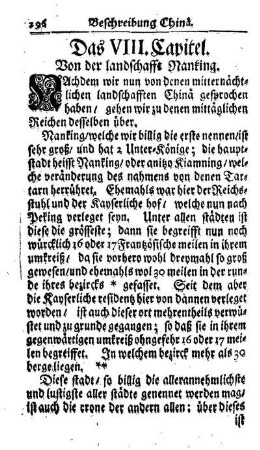 VIII. Cap. Von der landschafft Nanking