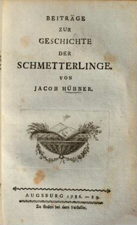 Beiträge zur Geschichte der Schmetterlinge, 1