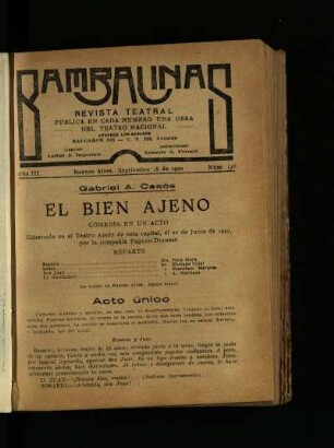 El bien ajeno : comedia en un acto