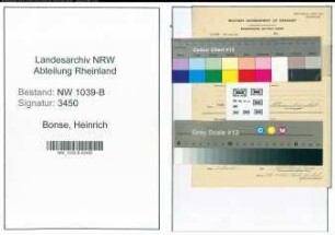 Entnazifizierung Heinrich Bonse , geb. 06.08.1886 (Studienrat)