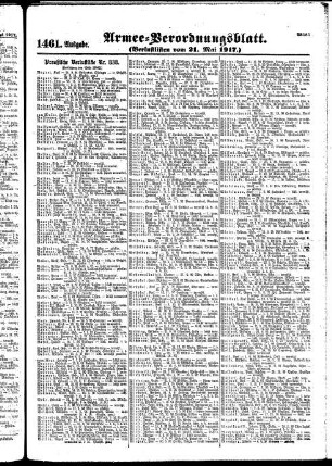 1461.Ausgabe. Montag, 21. Mai 1917