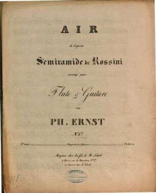 Air de l'opéra Semiramide : No. 17