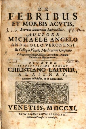De febribus et morbis acutis, febrem annexam habentibus