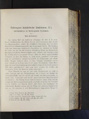 Heterogene katalytische Reaktionen. II. Autokatalyse in heterogenen Systemen.