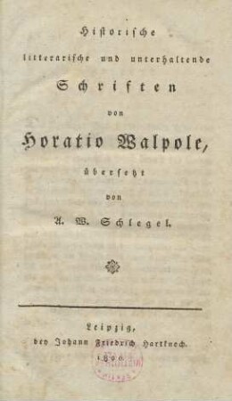 Historische litterarische und unterhaltende Schriften