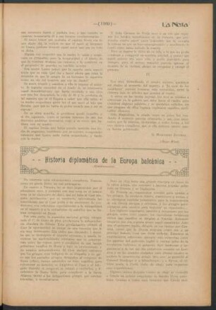Historia diplomática de la Europa balcánica : (Continuación)