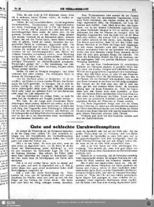Gute und schlechte Unruhwellenspitzen