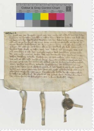 Jakob van der Brugghe, Jakob van der Molen und Clawes van der Sulten verkaufen für den Ratsmann Hartwigh van der Sulten die Hälfte des Hofes in Thune mit Zubehör für 50 Mark Lüneburger Pfennige an Diderk Hogheherten.
