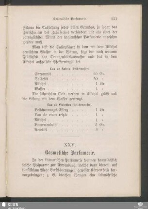 XXV. Kosmetische Parfumerie