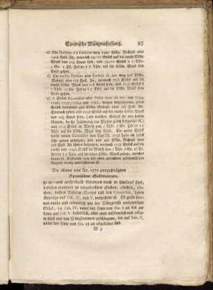 Die ältern vor Ao. 1772 ausgeprägten Spanischen Goldmünzen