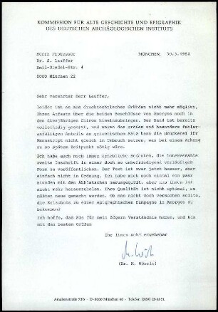 M. Wörrle an S. Lauffer