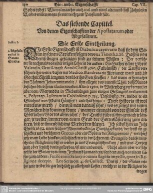 Das siebende Capittel. Von denen Eigenschafften der Apostatarum oder Abgefallenen