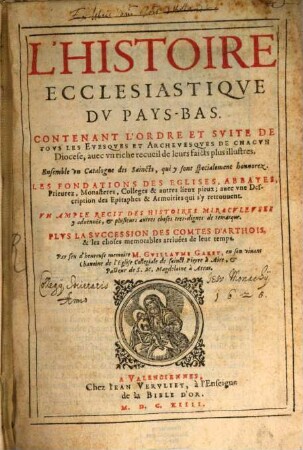 Histoire ecclesiastique du Pays-Bas