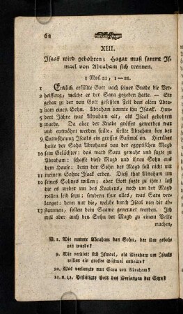 62-70, XIII. Isaak wird gebohren; XIV. Abraham bekommt ...