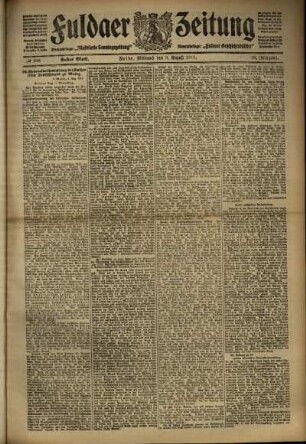 Erste Ausgabe vom Mittwoch, den 09. August 1911.