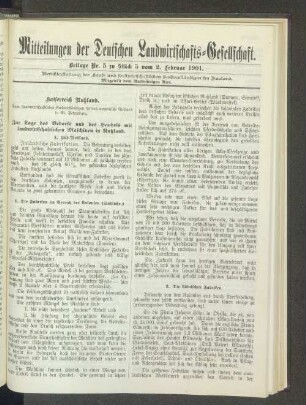 Beilage Nr. 5 zu Stück 5 vom 2. Februar 1901.