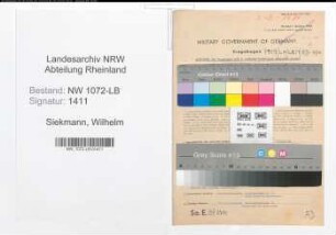 Entnazifizierung Wilhelm Siekmann , geb. 16.11.1904 (Beamter)