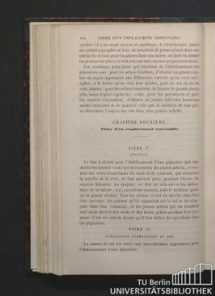 Chapitre deuxième. Choix d'un emplacement conrenable.