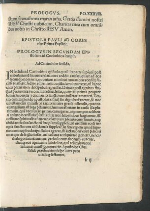 Prologus In Secundam Epistolam ad Corinthios Incipit.