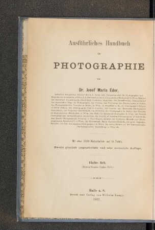 H. 5 = Bd. 1, H. 5: Die photograpische Camera und die Momentapparate