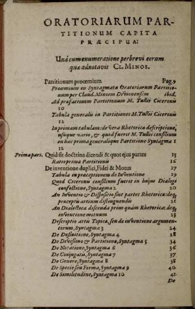 Oratoriarum Partitionum Capita Præcipua