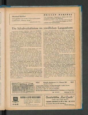 Die Schulverhältnisse im nördlichen Langenhorn