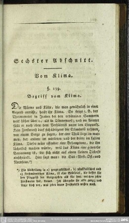 Sechster Abschnitt. Vom Klima