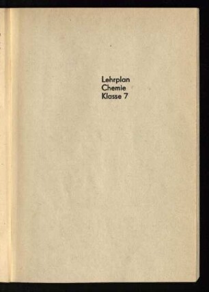 Lehrplan Chemie Klasse 7