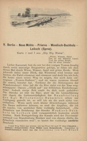 V. Berlin - Neue Mühle - Prieros - Wendisch-Buchholz - Leibsch (Spree)