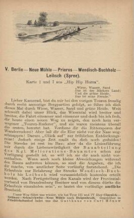 V. Berlin - Neue Mühle - Prieros - Wendisch-Buchholz - Leibsch (Spree)