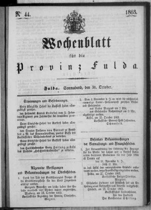 Nr. 44, Ausgabe vom 31. Oktober 1863