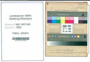 Entnazifizierung Johann Fabry , geb. 21.01.1890 (Polier)