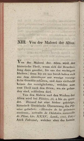 XIII. Von der Malerei der Alten.