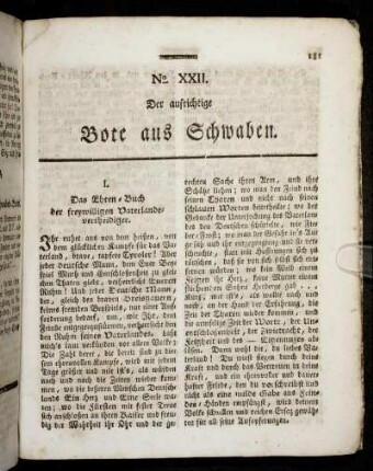 No. XXII. [Den 19ten December 1799.]