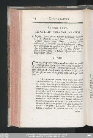 Sectio Sexa De Officiis Erga Voluntatem.