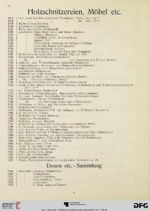 Holzschnitzereien, Möbel etc. (Nr. 1717-1767)