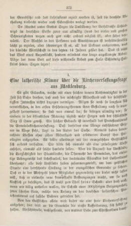 472-475 Eine lutherische Stimme über die Kirchenverfassungsfrage aus Mecklenburg