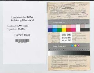 Entnazifizierung Hans Harney, geb. 06.04.1877 (Bankangest.)