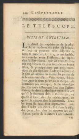 Sixieme entretien. Le telescope.