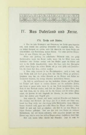 IV. Aus Vaterland und Ferne