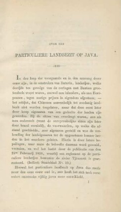 Over het particuliere landbezit op Java
