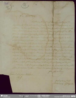 Eigenh. Brief von August Wilhelm von Schlegel an Justus Christian von Loder, Bonn, 22.10.1819
