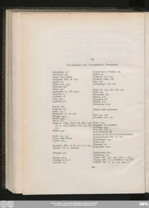 XI Europäische und europäisierte Ortsnamen